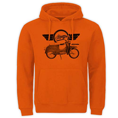 P-T-D Schwalbe Simson MZ Star Habicht SR 1 Moped Mofa S 51 Hoodie orange Kapuzenpullover M von P-T-D
