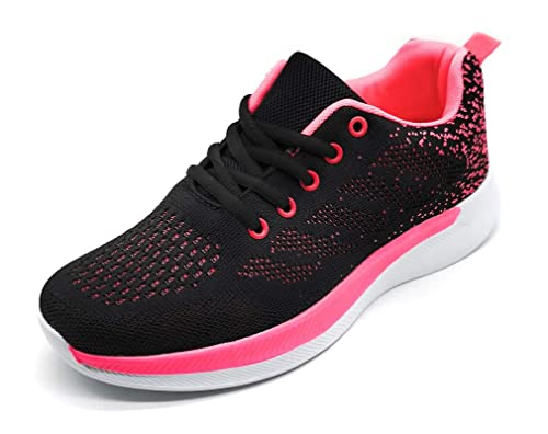 Damen Turnschuhe Sneaker Schuhe Damen Sportschuhe Laufschuhe Tennisschuhe Outdoor Running Damen Walkingschuhe Straßenlaufschuhe rutschfest Atmungsaktiv Leichtgewichts Schwarze Rose, 37 von P&L