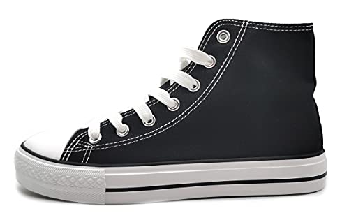 P&L Sneaker Textil Canvas Turnschuh Segeltuch Chunkyrayan (Hoch Schwarz, EU Schuhgrößensystem, Erwachsene, Damen, Numerisch, M, 36) von P&L