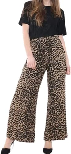 P&R DANCEWEAR LTD Damen Hose mit weitem Bein, elastisch, Stretch, Übergröße, vielseitig einsetzbar, Freizeit-/Partykleidung, leopard, 38-40 von P&R DANCEWEAR LTD