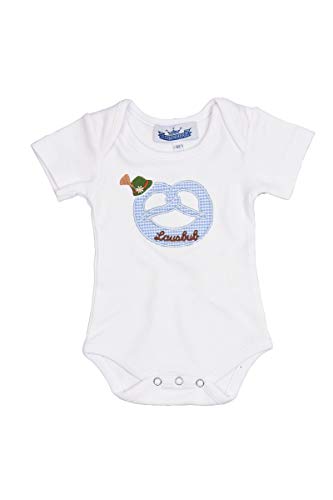 P.Eisenherz Baby Body - BREZL Lausbub - weiß/blau von P.Eisenherz