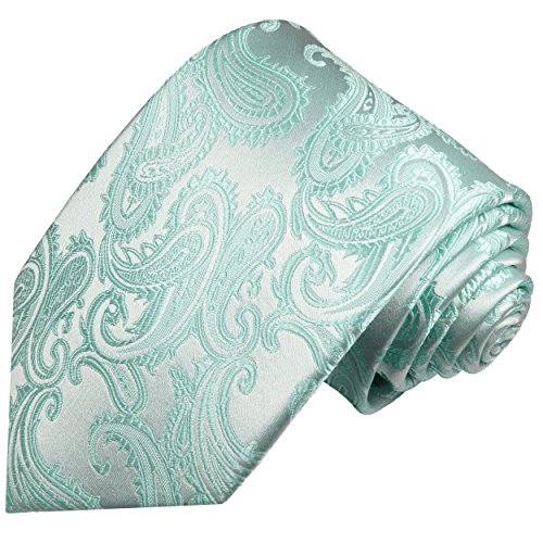 Hell türkise paisley Krawatte 100% Seidenkrawatte fleckabweisend von Paul Malone