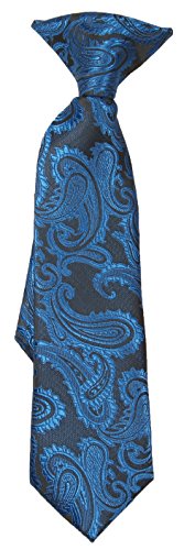 Kinderkrawatte/Jungenkrawatte paisley petrol blau von P. M. Krawatten