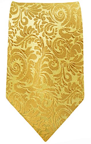 Paul Malone schmale Krawatte 6cm gold barocke Seidenkrawatte (Normallänge 150cm) von P. M. Krawatten