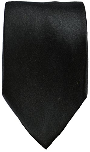 Seidenkrawatte schmal 6cm schwarz Satin 100% Seide Krawatte von Paul Malone von P. M. Krawatten