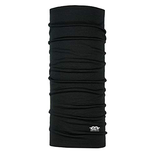 P.A.C. Kids Merino Wool Black Multifunktionstuch - Merinowoll Schlauchtuch, Halstuch, Schal, Kopftuch, Unisex, 10 Anwendungsmöglichkeiten von P.A.C.