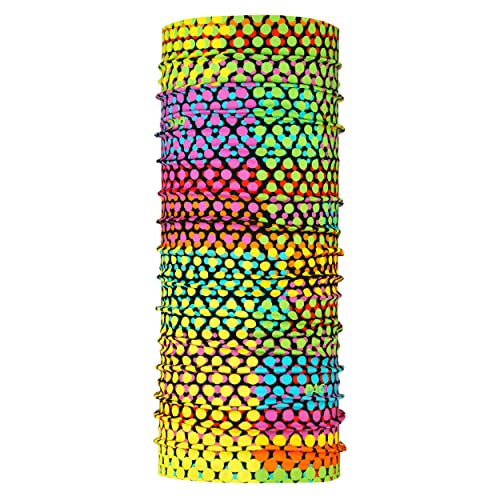 P.A.C. Original Dots Glow Multifunktionstuch - nahtloses Mikrofaser Schlauchtuch, Halstuch, Schal, Kopftuch, Unisex, 10 Anwendungsmöglichkeiten von P.A.C.