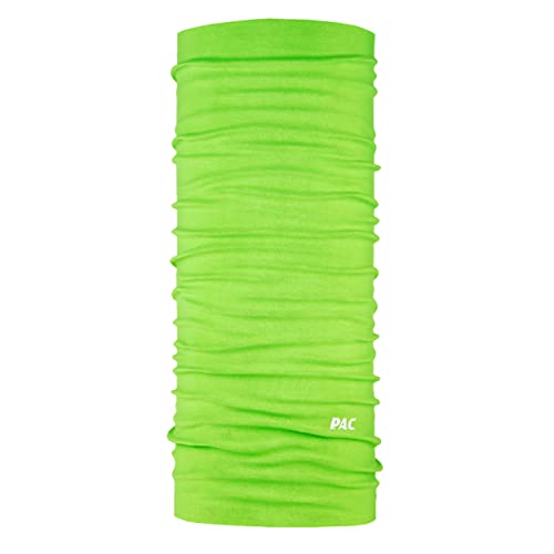 P.A.C. Original Solid Neon Green Multifunktionstuch - nahtloses Mikrofaser Schlauchtuch, Halstuch, Schal, Kopftuch, Unisex, 10 Anwendungsmöglichkeiten von P.A.C.