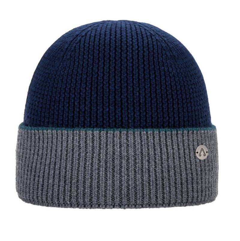 P.A.C. Strickmütze Blocwul Beanie blue melange von P.A.C.