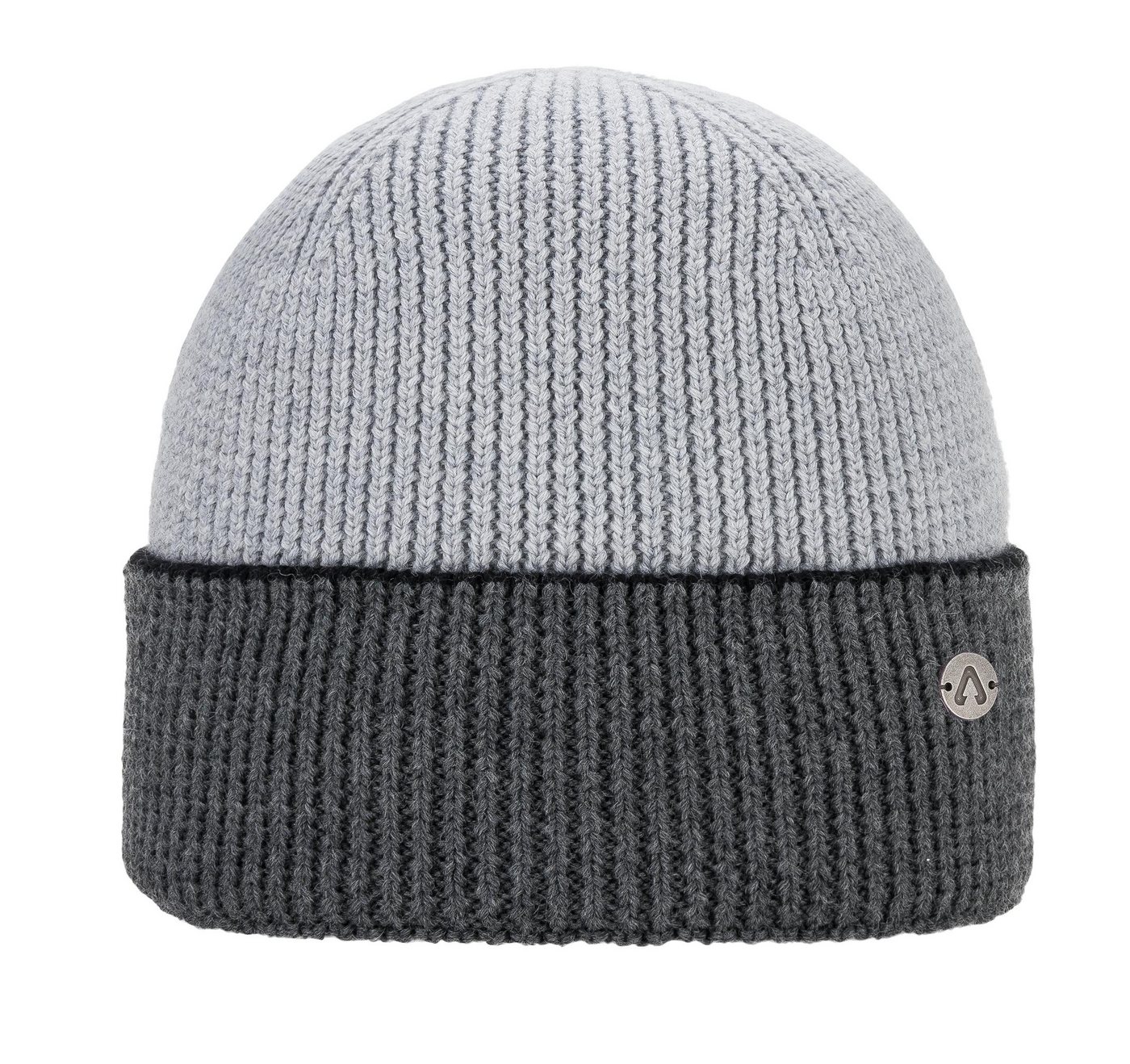 P.A.C. Strickmütze Blocwul Beanie grey melange von P.A.C.