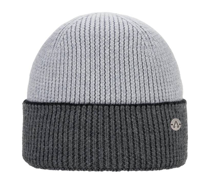P.A.C. Strickmütze Blocwul Beanie grey melange von P.A.C.