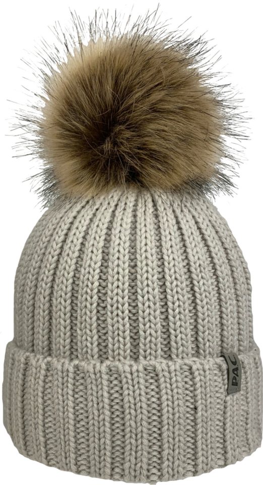 P.A.C. Strickmütze PAC SMU Mary PomPom Recycled B GREY von P.A.C.