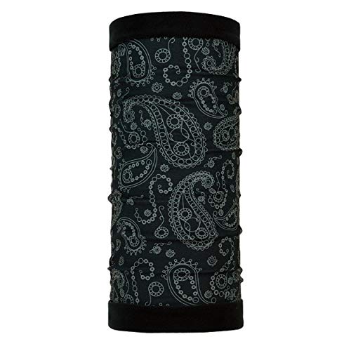 P.A.C. Twisted Fleece Paisley Black Multifunktionstuch - wendbares Schlauchtuch, Halstuch, Schal, Kopftuch, Unisex, Thermoregulierung von P.A.C.