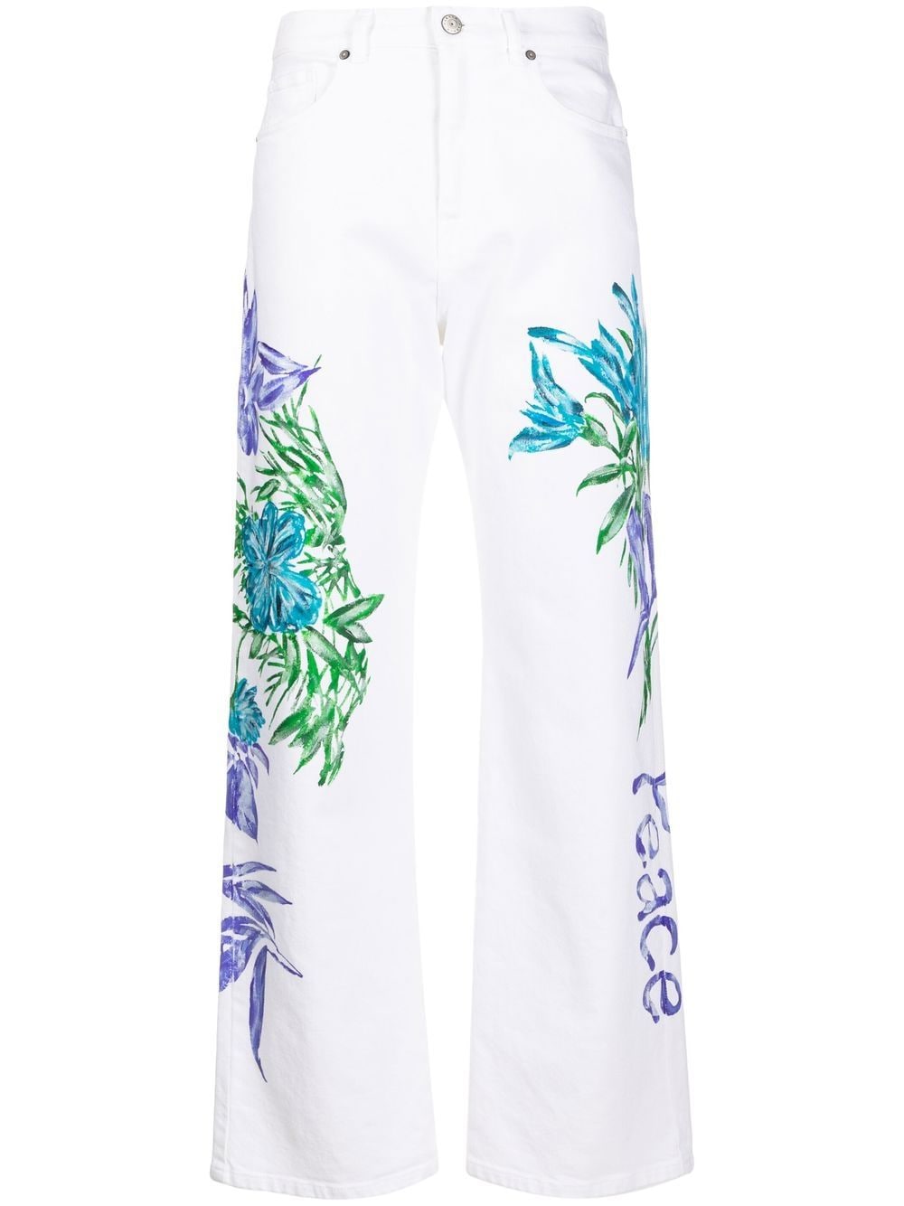 P.A.R.O.S.H. Hose mit Blumen-Print - Weiß von P.A.R.O.S.H.