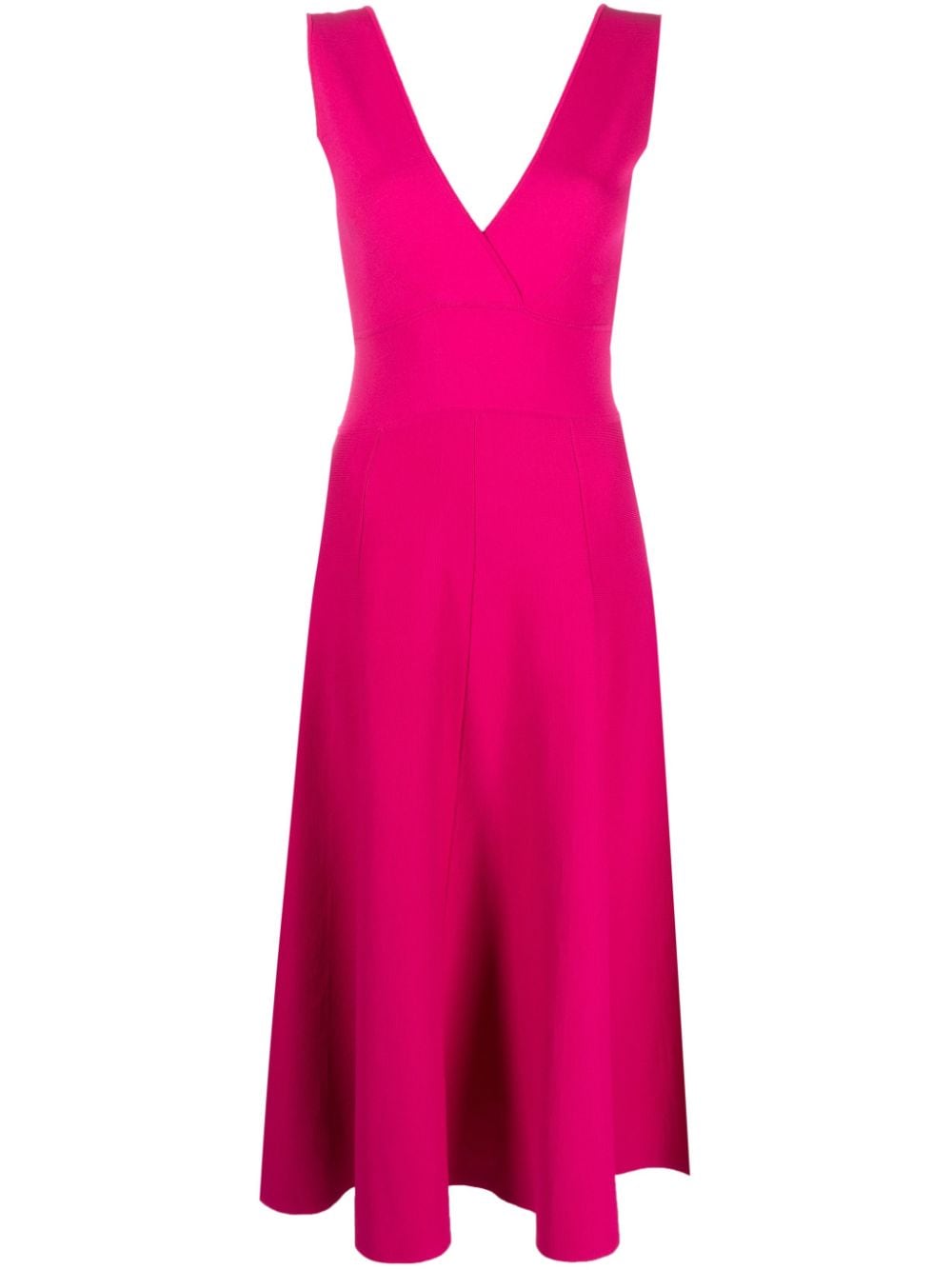 P.A.R.O.S.H. Midikleid mit V-Ausschnitt - Rosa von P.A.R.O.S.H.