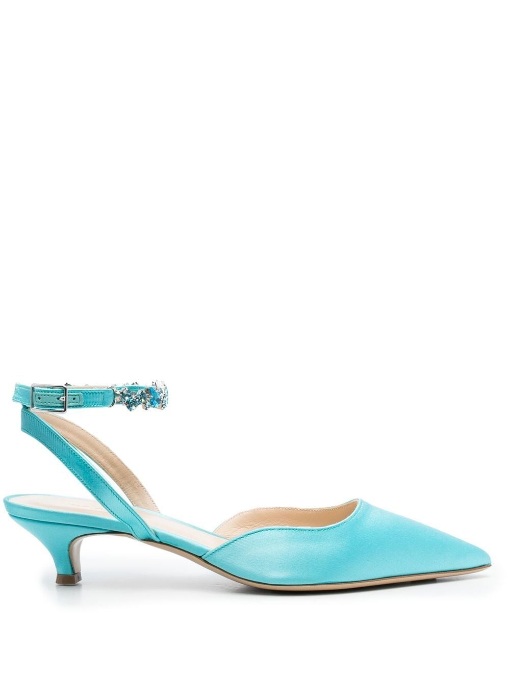 P.A.R.O.S.H. Pumps mit Kristallen 50mm - Blau von P.A.R.O.S.H.