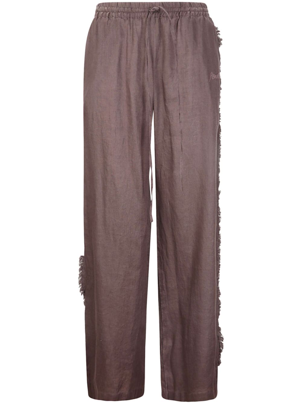 P.A.R.O.S.H. Gerade Leinenhose im Distressed-Look - Braun von P.A.R.O.S.H.