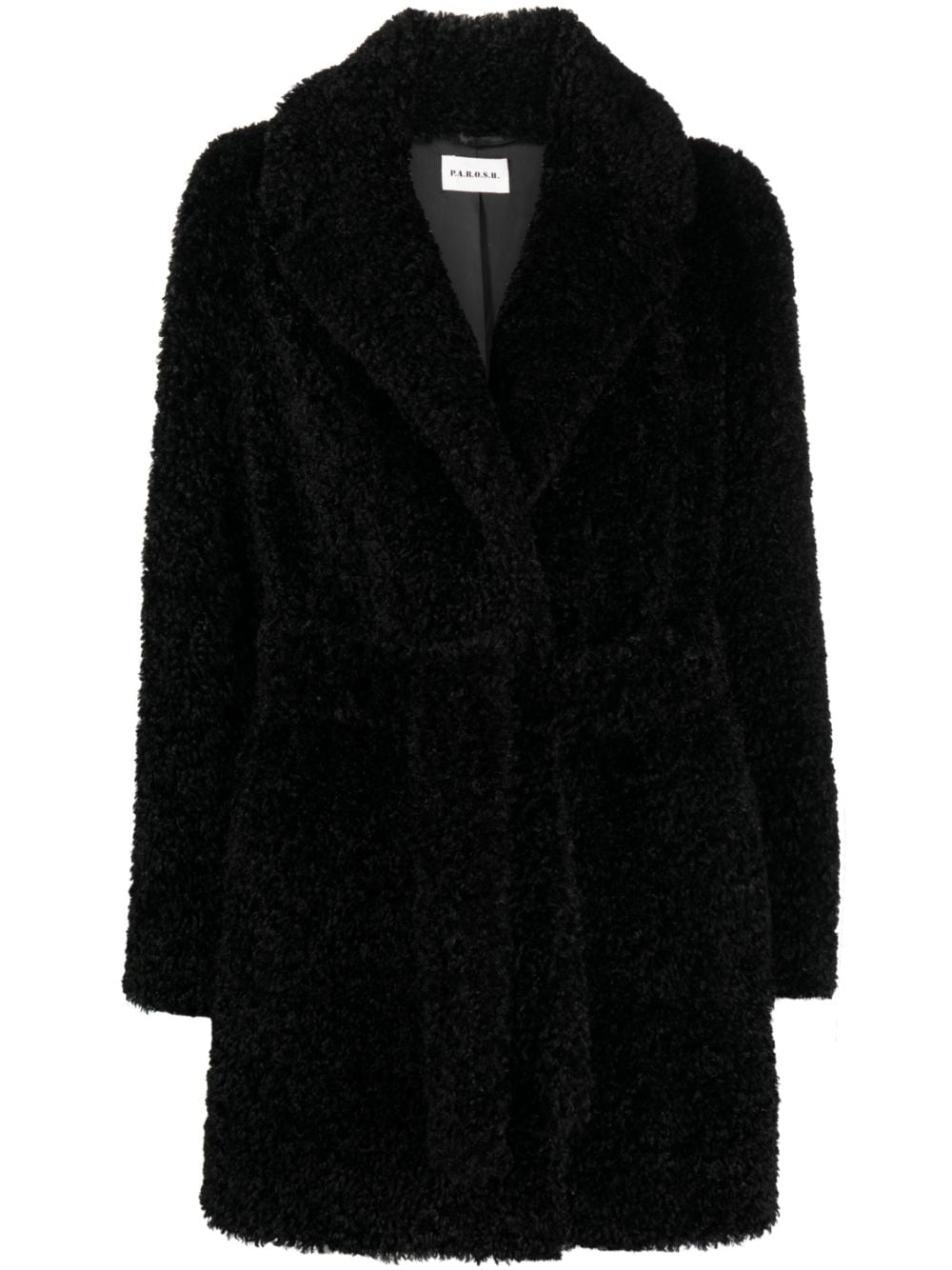 P.A.R.O.S.H. Mantel auf Faux Shearling - Schwarz von P.A.R.O.S.H.