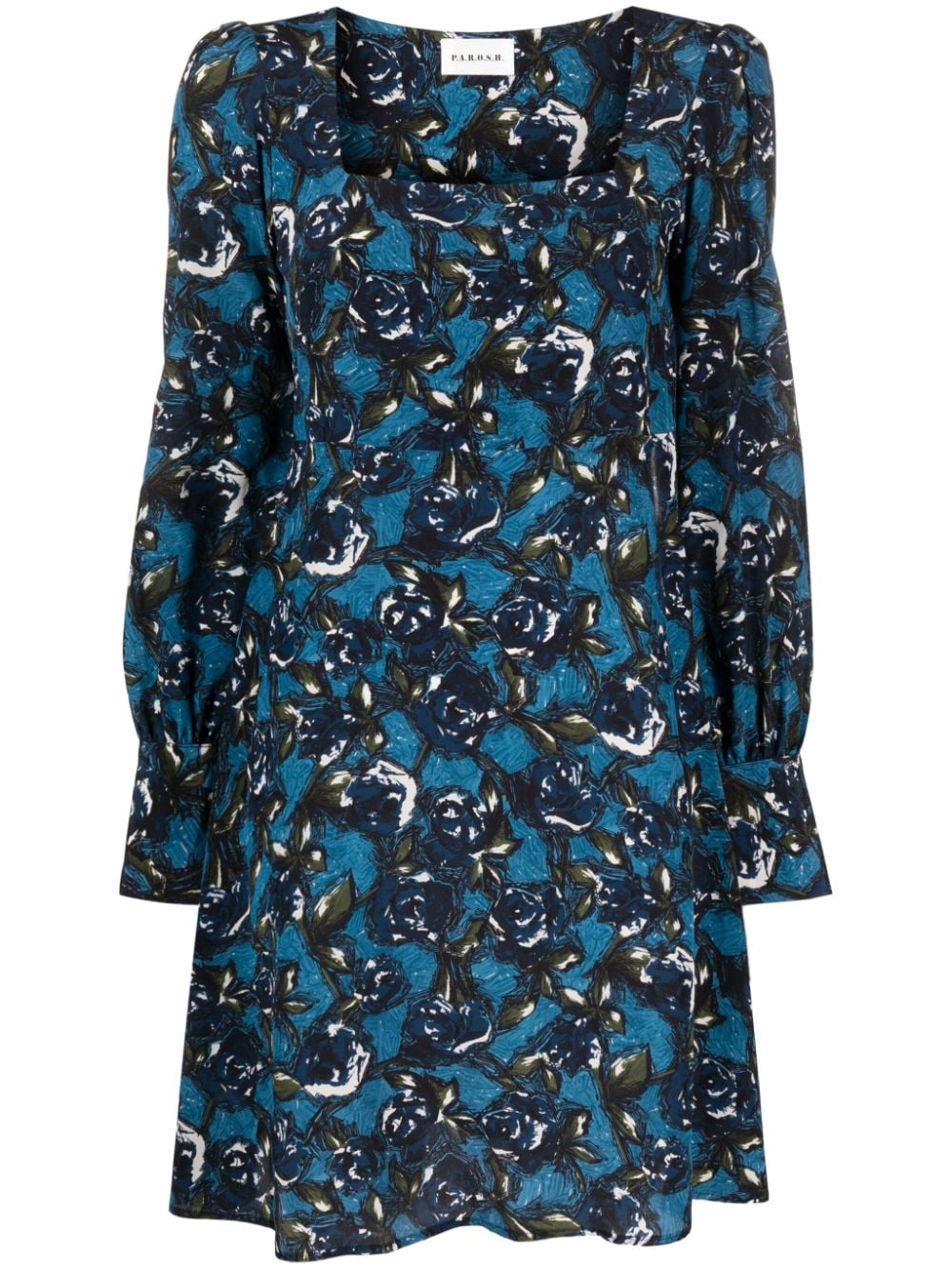 P.A.R.O.S.H. Minikleid mit grafischem Print - Blau von P.A.R.O.S.H.