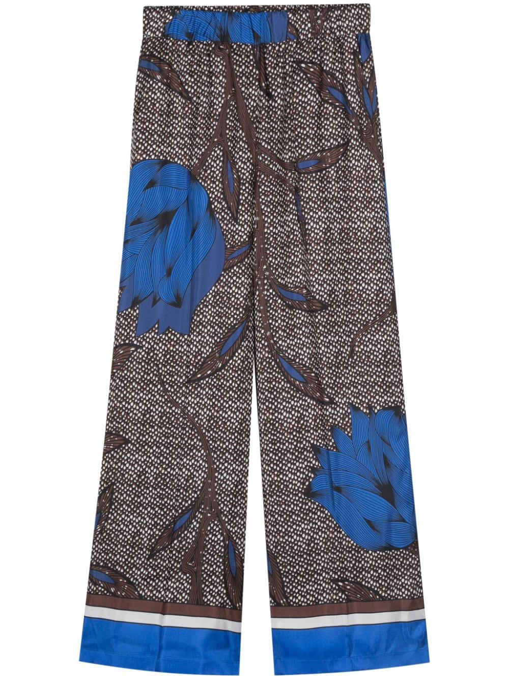 P.A.R.O.S.H. Palazzohose aus Seide mit Print - Braun von P.A.R.O.S.H.