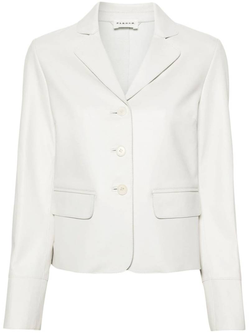 P.A.R.O.S.H. Cropped-Blazer aus Leder - Nude von P.A.R.O.S.H.