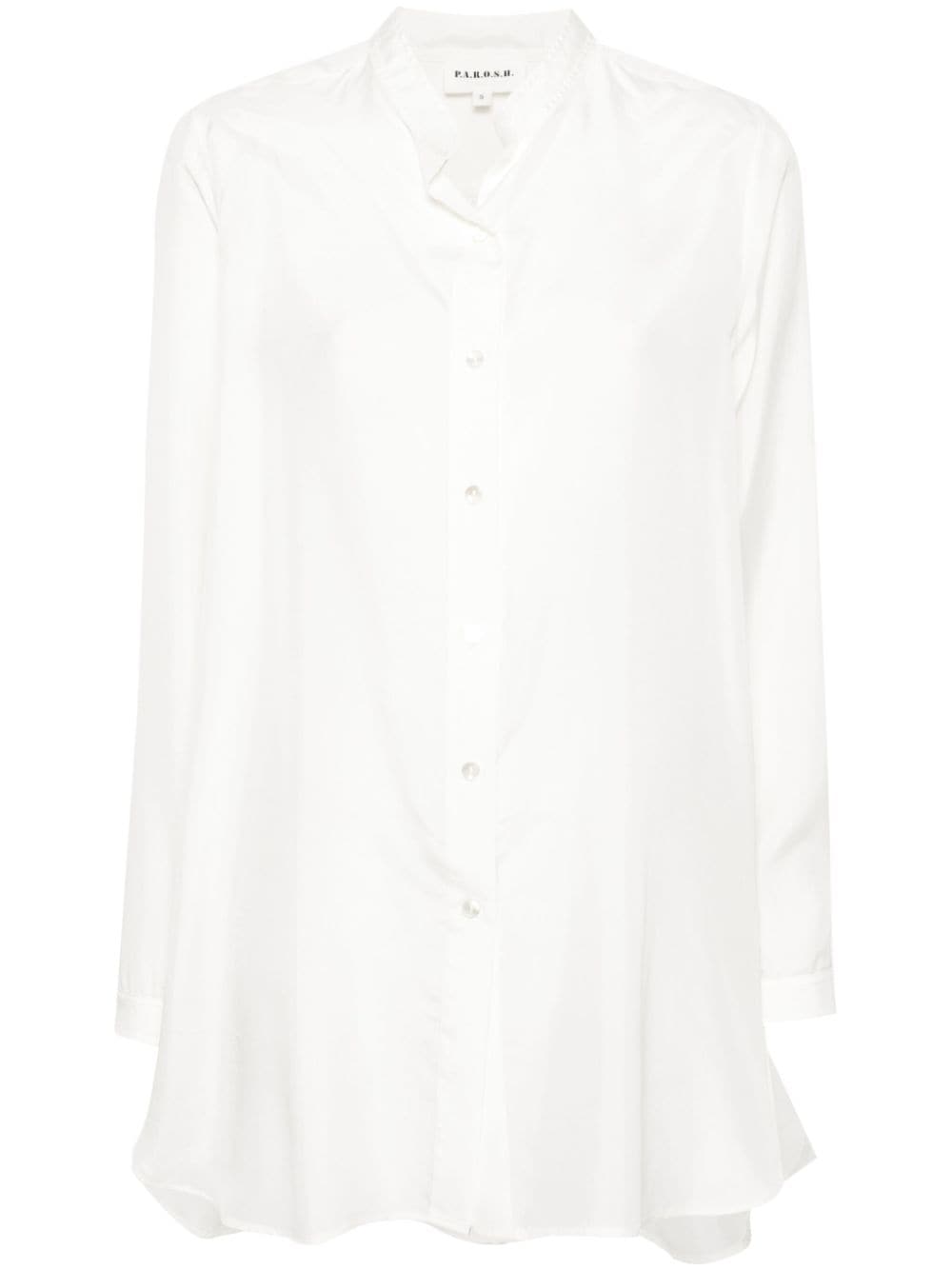 P.A.R.O.S.H. Mini-Hemdkleid aus Seide - Weiß von P.A.R.O.S.H.
