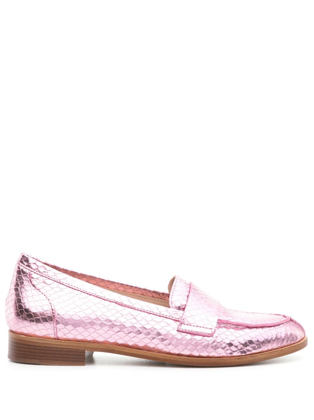 P.A.R.O.S.H. Metallic-Loafer mit Schlangen-Optik - Rosa von P.A.R.O.S.H.