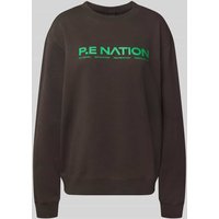 P.E Nation Oversized Sweatshirt aus reiner Bio-Baumwolle Modell 'Qualify' in Anthrazit, Größe XL von P.E Nation