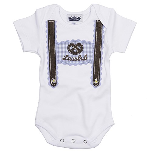 Body mit kurzem Arm und Applikation Hosenträger und Lausbub Gr.74 von P.Eisenherz