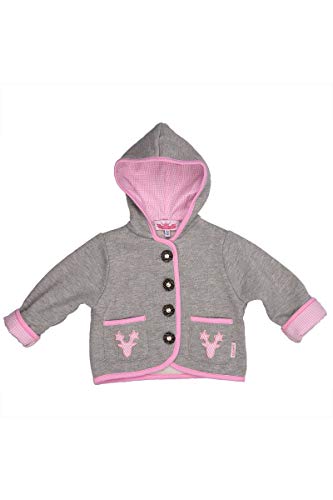 P. Eisenherz Trachten Baby Jacke - GEWEIH MADL - grau/rosa von P.Eisenherz