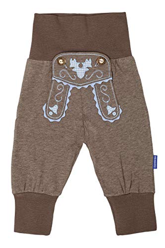 P.Eisenherz Baby - Jungen Baby Schlupfhose im Lederhosenstil braun blau, braun/blau, 62/68 von P.Eisenherz