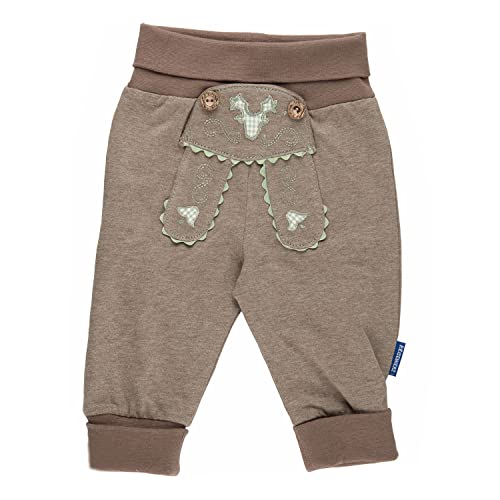 P.Eisenherz Babyhose im Lederhosenstil mit grüner Stickerei von P.Eisenherz