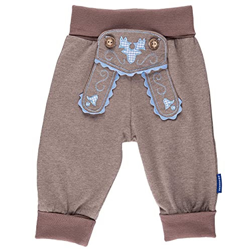 P.Eisenherz Baby Jogginghose inkl. Geschenkverpackung, Lederhosen Look, braun von P.Eisenherz