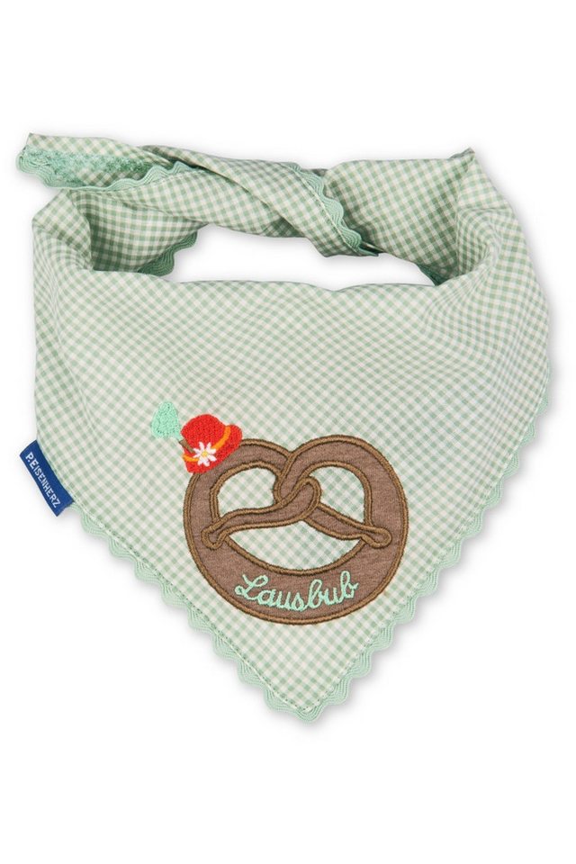 P.Eisenherz Schmuckset Babytuch - BREZEL MIT HUT/KARO - hellblau, grau, salbei von P.Eisenherz