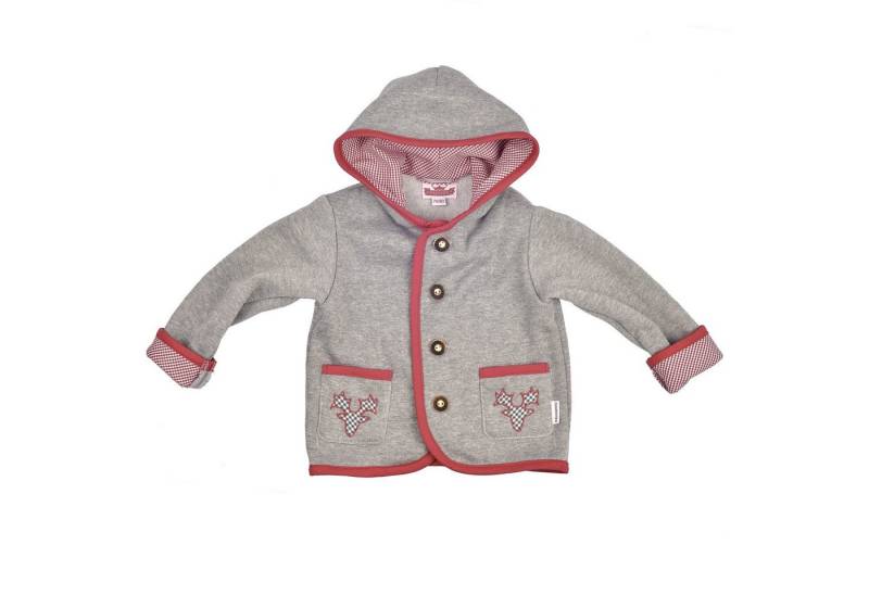 P.Eisenherz Trachtenjacke Kapuzenjacke mit Geweih, rote Applikation von P.Eisenherz