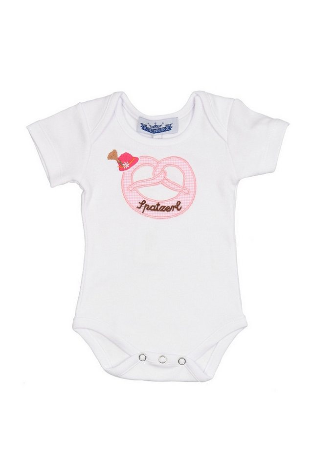 P.Eisenherz Trachtenkleid Baby Body - BREZL SPATZERL - weiß/rosa von P.Eisenherz