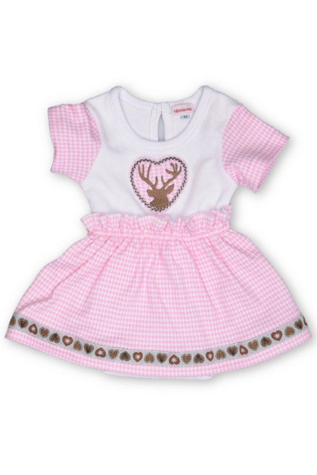 P.Eisenherz Trachtenkleid Baby Body - HIRSCH MADL - weiß/rosa von P.Eisenherz