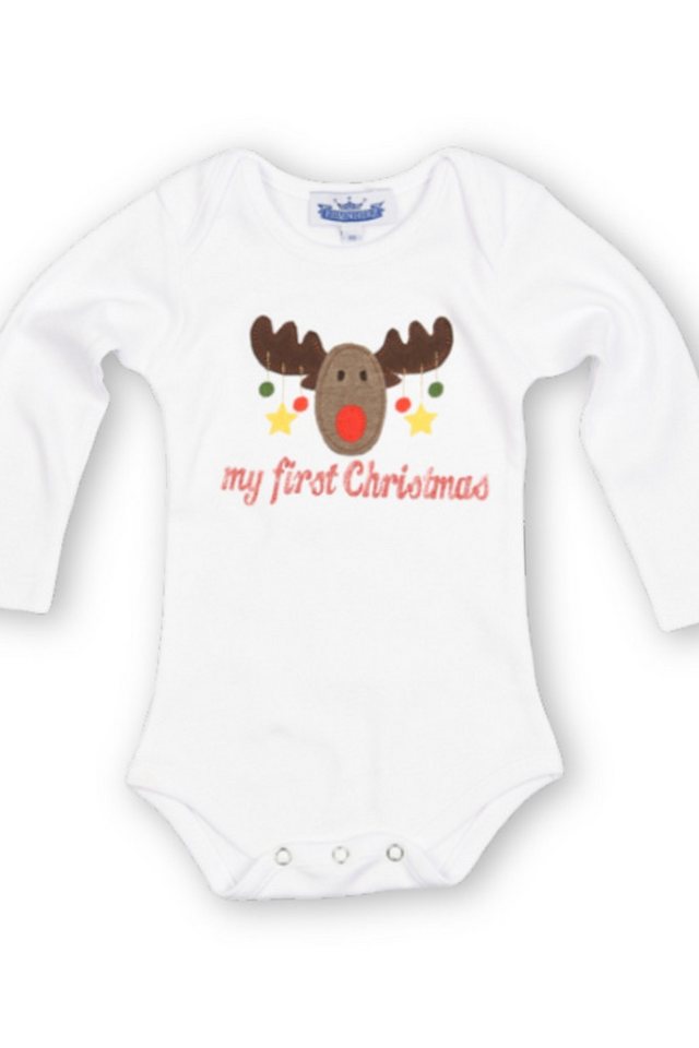 P.Eisenherz Trachtenkleid Baby Body - MY FIRST CHRISTMAS - weiß von P.Eisenherz