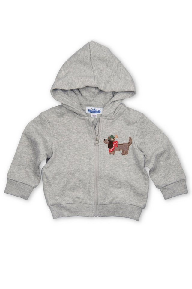 P.Eisenherz Trachtenkleid Baby Jacke - DACKEL - hellgrau melange von P.Eisenherz