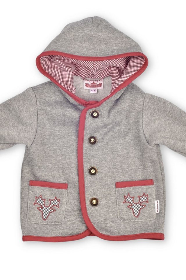 P.Eisenherz Trachtenkleid Baby Jacke - TIROL - grau/rot von P.Eisenherz