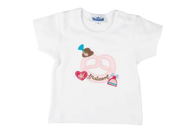 P.Eisenherz Trachtenshirt T-Shirt Motiv "Brezl" mit Stickerei Tirolerhut und Spatzerl 116 mit Tirolerhut und "Spatzerl" von P.Eisenherz