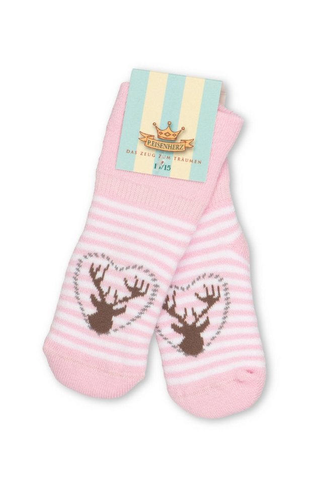 P.Eisenherz Trachtensocken Trachten Baby Socken - HIRSCH - rosa von P.Eisenherz