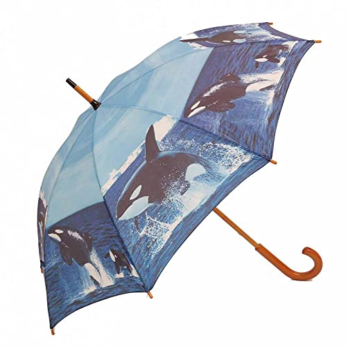 Stockschirm Regenschirm Motiv Orca Schwertwal Wal Schirm mit Holzgriff von PIA INTERNATIONAL