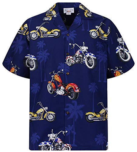 P.L.A. PLA Original Hawaiihemd, Bikes Allover, Blau, XXL von P.L.A.