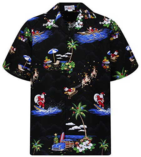 PLA Original Hawaiihemd Weihnachten, Schwarz, 3XL von Lapa