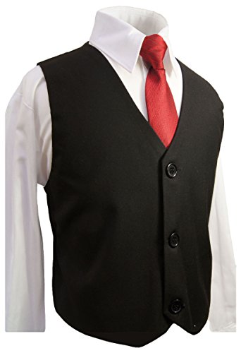Kinder Anzug Weste für Jungen festlich 3tlg schwarz + Hemd + Krawatte Gr.16 von P.M. Kinderwesten