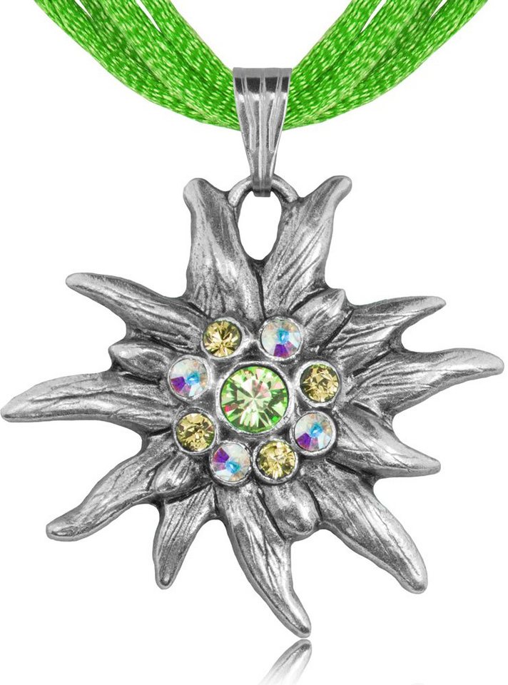 P.S. Schuhmacher Kette mit Anhänger Edelweiß Halskette mit Kristallen von Swarovski® - von P.S. Schuhmacher