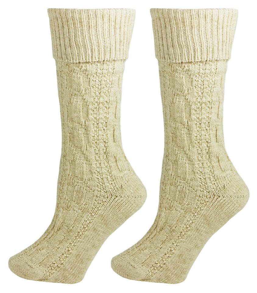 P.S. Schuhmacher Socken Kurze Trachtensocken mit Zopfmuster Natur von P.S. Schuhmacher