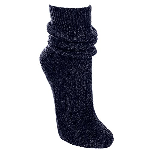 P.S. Schuhmacher Trachtenstrümpfe kurz | Trachtensocken mit Wolle | Strümpfe Strick Zopfmuster (as3, numeric, numeric_39, numeric_42, regular, regular, dunkelblau) von P.S. Schuhmacher