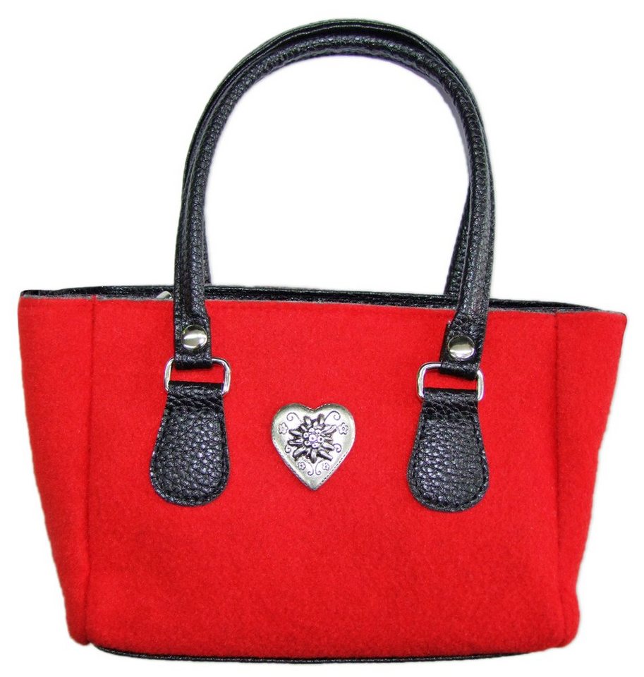 P.S. Schuhmacher Trachtentasche Trachtentasche Filz mit Herzapplikation - Rot von P.S. Schuhmacher